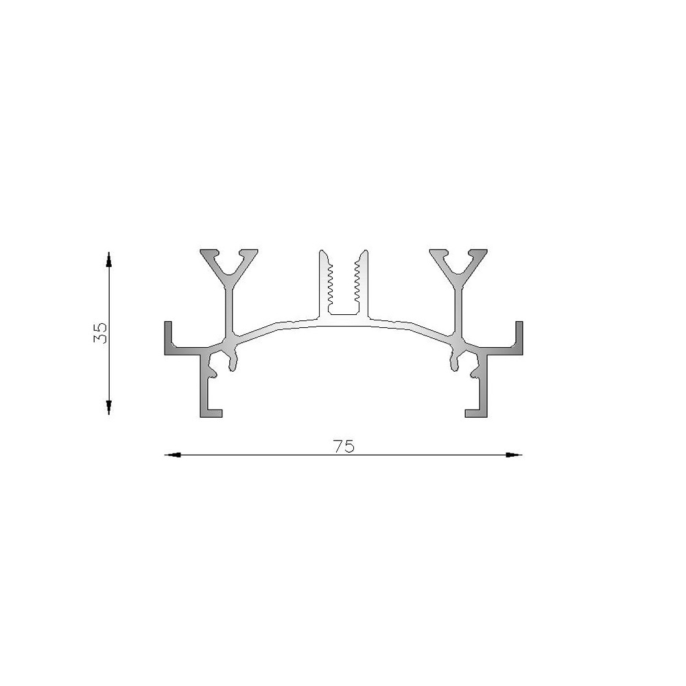 Larguero para techo vidriado