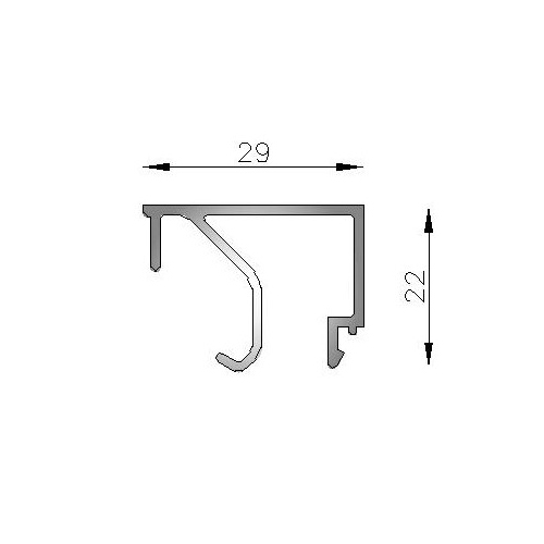 Contravidrio recto interior 29mm