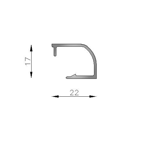Contravidrio curvo interior 22mm