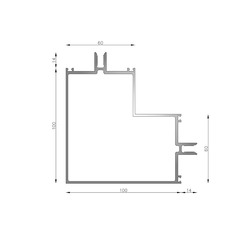 Columna de esquina a 90� para Frente integral