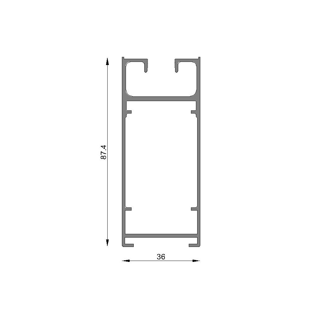 Batiente ancho puerta 36mm