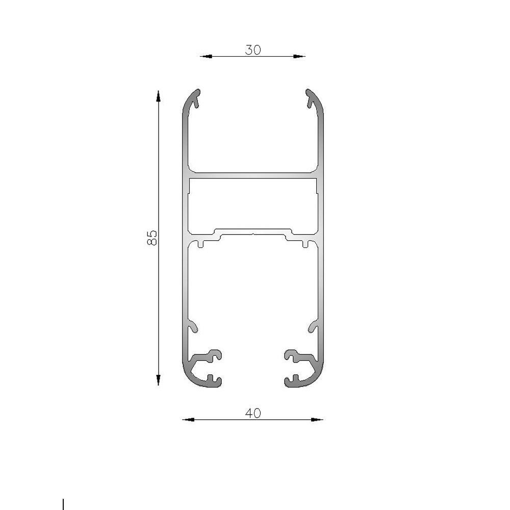 Hoja Corrediza DVH luz 30mm corte a 45�