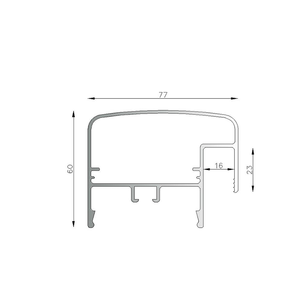 Pasamanos recto p/ vidrio sellado