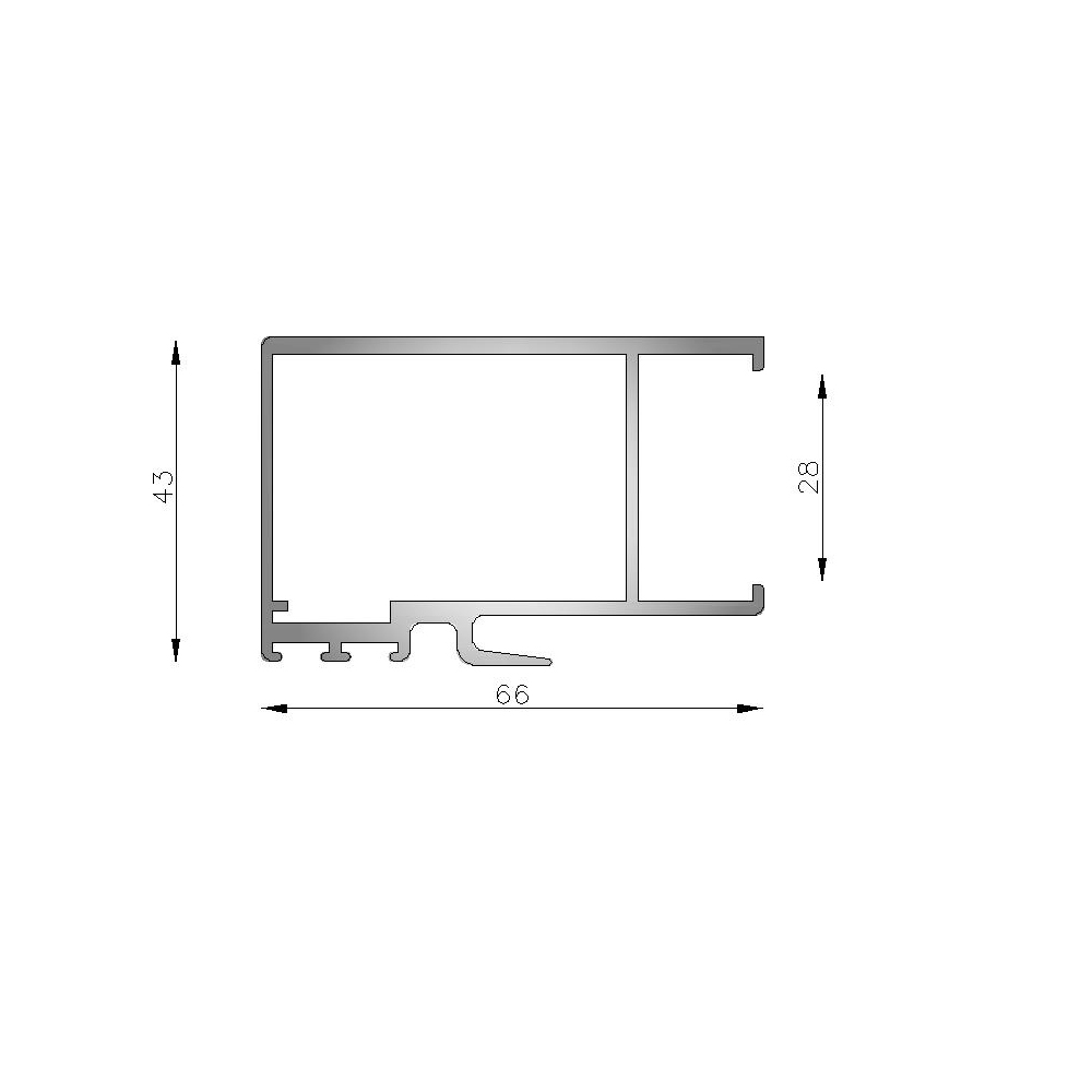 Parante central de Hoja corte a 90�