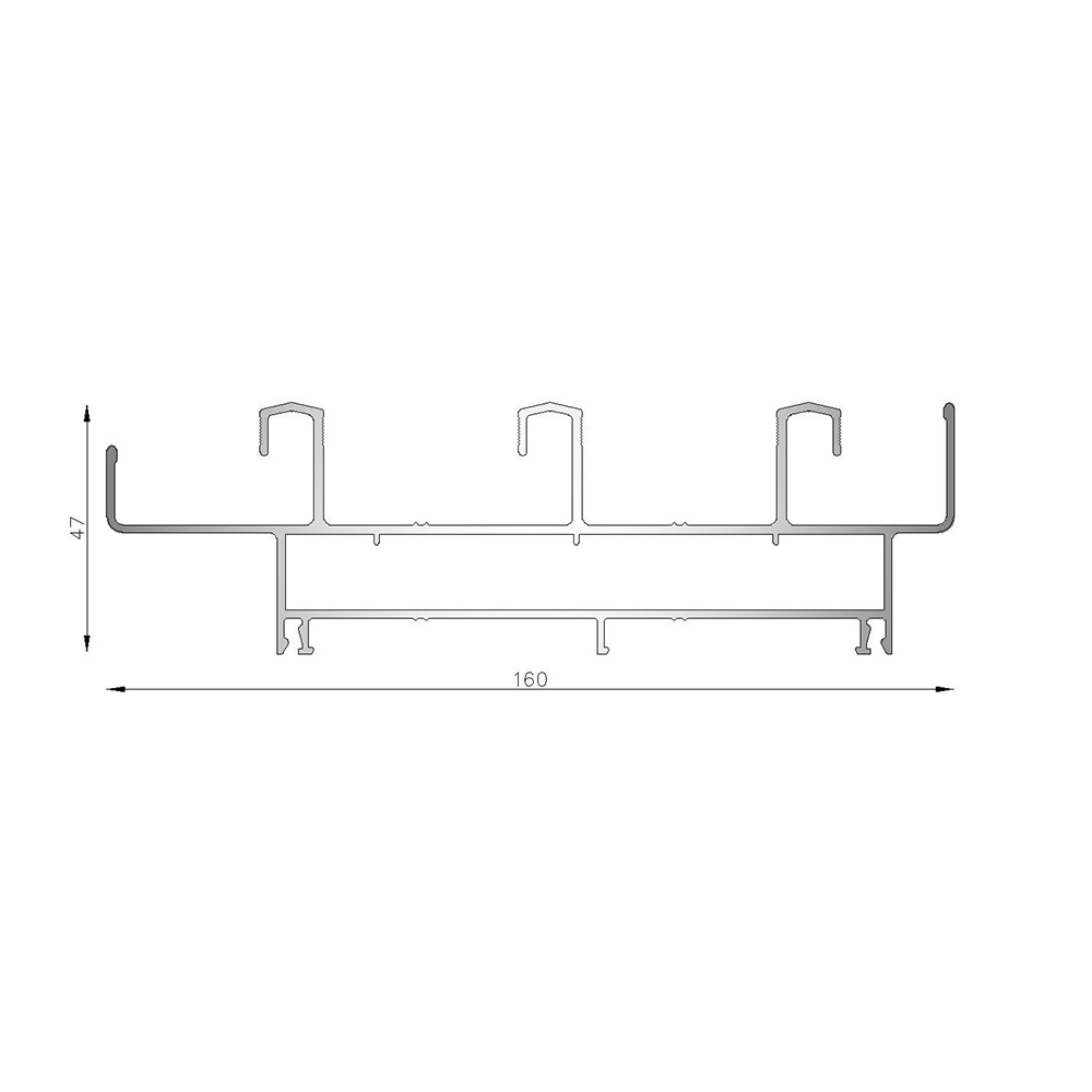 Marco de tres gu�as 45� recto