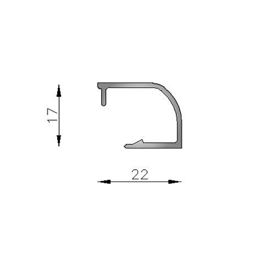 CONTRAV. CURVO 22mm 6063 T5