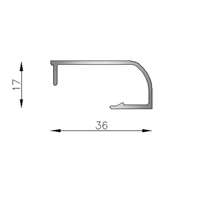 CONTRAV. CURVO 36mm 6063 T5