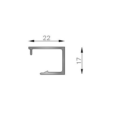 Contravidrio recto interior 22mm