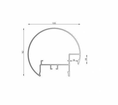 PASAMANOS 100MM SELLAD 6063 T5